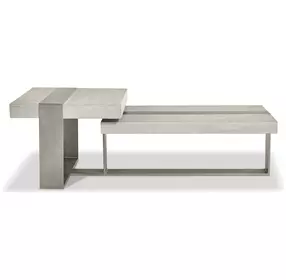 Tempo Larza and Satin Nickel Rectangular Cocktail Table