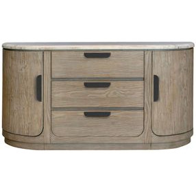 Braelyn Dorian Gray and White 2 Door Stone Top Buffet