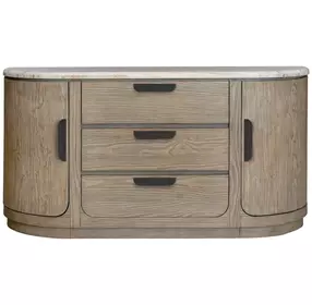 Braelyn Dorian Gray and White 2 Door Stone Top Buffet