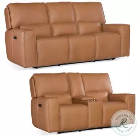 Miles Brown Leather Zero Gravity Power Reclining Living Room Set With Power Headrest