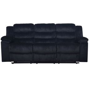 Willow Black 86" Sofa with Dual Recliner