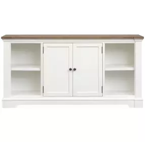 Crownfall Whisper White and Cerused Nutmeg 2 Door Credenza
