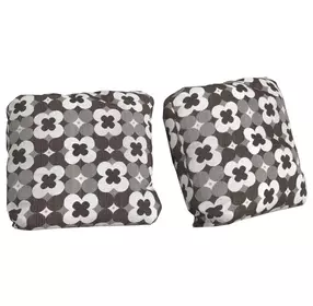 Frida Gray and White Outdoor Accent Pillow Set of 2