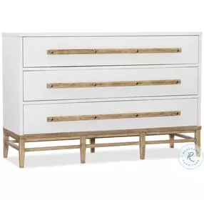 Metro Luxe White And Light Maple Three Drawer Bachelors Chest