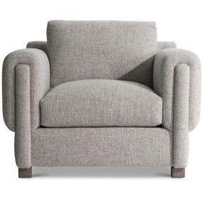 Tori Gray Upholstered Lounge Chair with Pillow