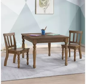 Joanna Mocha Kids Dining Table With 2 Side Chairs