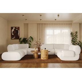 Zenith Cream Upcycled Fabric Modular Large RAF Sectional