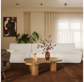 Zenith Cream Upcycled Fabric Modular Sofa