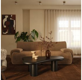 Zenith Latte Brown Velvet Modular Loveseat