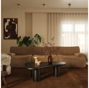 Zenith Latte Brown Velvet Modular Sofa