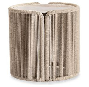 Trellis Brown and Beige Round Outdoor Side Table