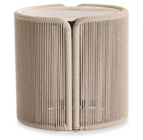 Trellis Brown and Beige Round Outdoor Side Table