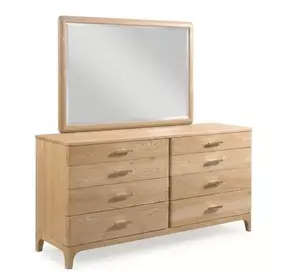 Ashford Pure Ash 8 Drawer Dresser with Rectangular Mirror