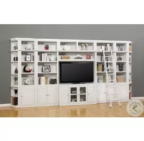 Rawlins Cottage White 9 Piece Entertainment Wall with Corner Bookcases