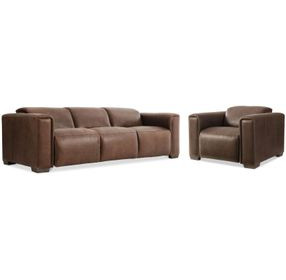 Billings Brown Leather Power Reclining Living Room Set