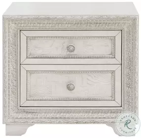 Luciana Semi Transparent Creamy White 2 Drawer Nightstand