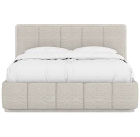 Ashlar White Upholstered Queen Panel Bed
