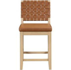 Reid Sand Vegan Leather Counter Height Chair Set of 2