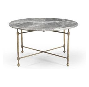 Artifacts Gray and Bronze Round Marble Top Roberti Cocktail Table