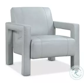 Covette Amani Arctic Blue Leather Accent Chair