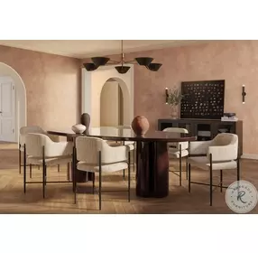 Zola Burgundy Lacquer Dining Room Set