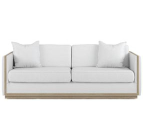 Cassat Channeled 94" White Sofa with 2 Toss Pillow