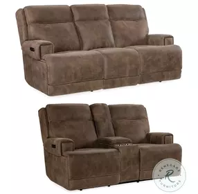 Wheeler Brown Power Reclining Living Room Set With Power Headrest