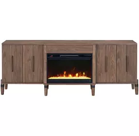 Tranquility Walnut 78" TV Stand with Fireplace