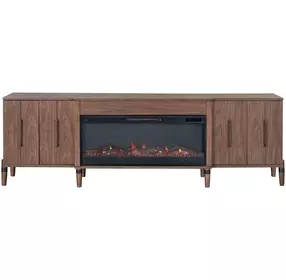 Tranquility Walnut 94" TV Stand with Fireplace