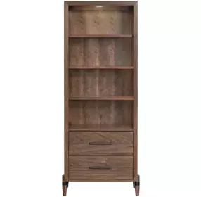 Tranquility Walnut Bookcase with LED