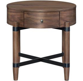 Tranquility Walnut Round Side Table