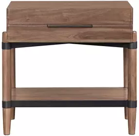 Tranquility Walnut 1 Drawer Nightstand