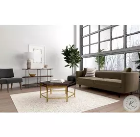 Commerce And Market Dark Wood And Gold Octavius Occasional Table Set