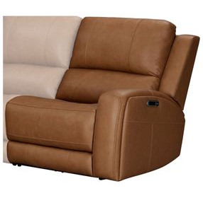 Belmont Lyric Caramel Leather RAF Power Recliner with USB Charging
