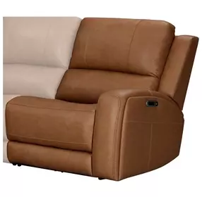 Belmont Lyric Caramel Leather RAF Power Recliner with USB Charging