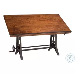 Artezia Walnut 62" Drafting Desk With Adjustable Crank
