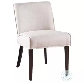 Avery Off White Linen Dining Chair with Matte Brown Legs Set Of 2