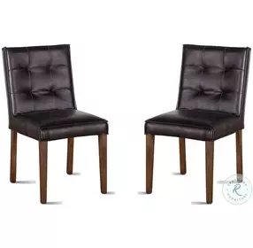 Avery Black And Brown Leather Dining Chair Set Of 2