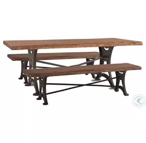 Blayne Natural Walnut and Antique Zinc 72" Dining Room Set