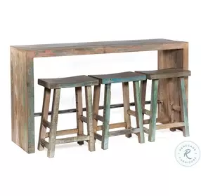 Cordoba Vintage Teal Gathering Table And Stools