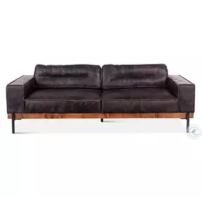 Chiavari Matte Black Leather Sofa