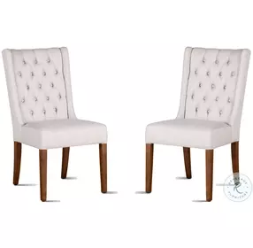 Chloe Off White Linen Dining Chair Set Of 2