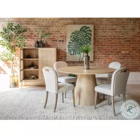 Calabasas Natural White Round 54" Dining Room Set