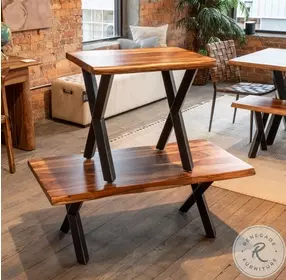 Elliston Natural And Black Powder Coat Live Edge Occasional Table Set