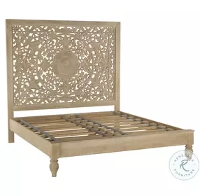 Haveli Natural Whitewash Queen Platform Bed