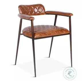 Hudson Browns Diamond Stitched Leather Arm Chair