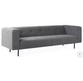 Olympia Dark Grey Boucle Fabric Tufted Sofa