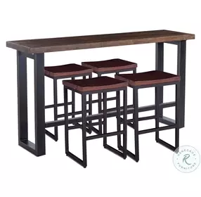 Amici Walnut and Antique Zinc 70" Counter Height Dining Room Set