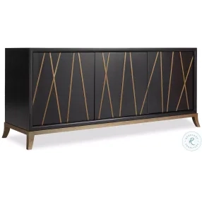 5518-55464-BLK Black And Gold 64" TV Stand