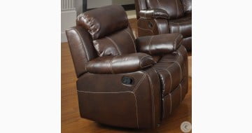 Myleene Chestnut Leather Reclining Living Room Set From Coaster 603021 3 Coleman Furniture
